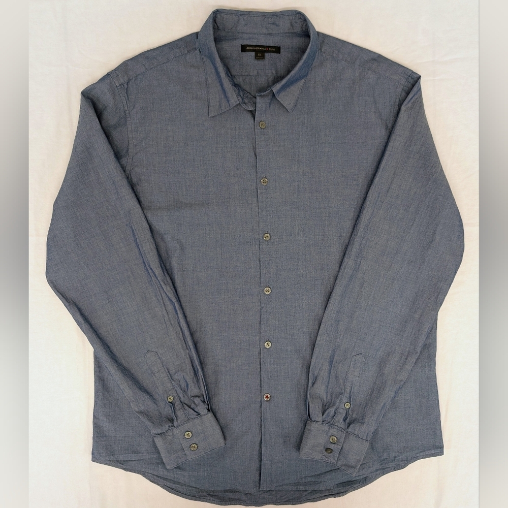 John Varvatos Star USA Blue Cotton Button-Up Shirt XL